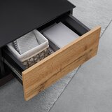 Bessagi Home klubska mizica nevio, s steklom, črna, hrast | Shoptok.si
