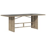  Vrtni stol sa staklenom pločom bež 190 x 80 x 75 cm poliratan | shoptok.hr