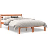 vidaXL Posteljni okvir voščeno rjav 140x200 cm trdna borovina Cene