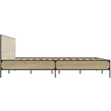  Posteljni okvir sonoma hrast 200x200 cm inž. les in kovina | Shoptok.si