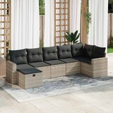 vidaXL 7-dijelni set vrtnih sofa svjetlosivi od poliratana | shoptok.hr