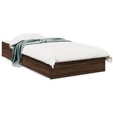 vidaXL Posteljni okvir s predali rjavi hrast 75x190 cm inž. les | Shoptok.si