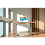 MID.YOU Dvižna Miza E-lona, Barva Hrasta, Srebrna, 160x80cm | Shoptok.si