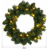  Božićni vijenac Zelena Ø 30 cm PVC 25 LED lampica - Zelena 30 cm s LED svjetlima | shoptok.hr