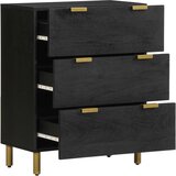  Komoda crna 60 x 33 x 75 cm konstruirano drvo | shoptok.hr