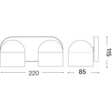 Ideal Lux led zidno spot svetlo dodo 2xGX53/9W/230V mesing | Eponuda.com