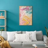  Plakat Colorful Chaos - dynamic shapes in shades of pink yellow and blue 40x60 Zlatni okvir | shoptok.hr
