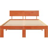  Okvir kreveta s uzglavljem Smeđa 140x190 cm Masivna borovina | shoptok.hr