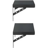 vidaXL Zidne police 2 kom 50 x 23,5 cm crne nehrđajući čelik | shoptok.hr