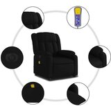 vidaXL Električni masažni naslonjač na podizanje od tkanine crni | shoptok.hr