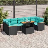  Vrtna sedežna garnitura 8-delna z blazinami črn poli ratan, (22048199) | Shoptok.si