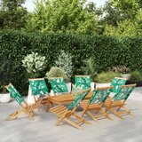  Sklopive stolice 8 kom. Zelena tkanina i puno drvo | shoptok.hr