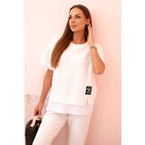 Kesi Włoski Women's butter set with short sleeves and pants ecru | Shoptok.si