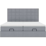 vidaXL Otomanski posteljni okvir z vzmetnicami siv 180x200 cm blago | Shoptok.si