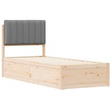  Posteljni okvir z oblazinjenim vzglavjem Svetlo siva, (5000101523) | Shoptok.si