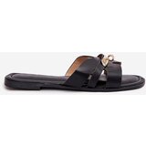 Boto Flat Women's Sandals With Strap And Golden Detail Black Kerenza | Shoptok.si