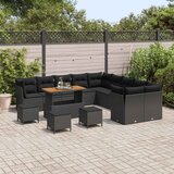  Sjedeća garnitura za vrt 14 pcs Crna poliratan | shoptok.hr
