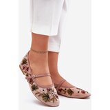 Boto Ballet Flats With Embroidery And Strap Pink Lilindraen | Shoptok.si