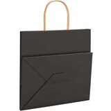  Papirnate vrećice 250 kom s ručkama crne 26x17x25 cm | shoptok.hr