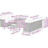  Set od 10 komada vrtnih kauča s jastučićima bež poli ratan akacija | shoptok.hr