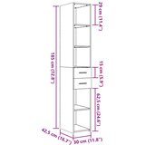  Visoka komoda boja hrasta 30x42,5x185 cm od konstruiranog drva | shoptok.hr