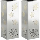 Solarna LED svjetlost za stazu 2 pcs Srebrno Cinkani čelik | shoptok.hr