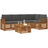  Set vanjskih sofa 6 kom. Prirodna i antracit Poliester | shoptok.hr