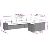 vidaXL 9-dijelni set vrtnih sofa s jastucima crni od poliratana | shoptok.hr