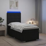  LED okvir za krevet s madracem Crna 90 x 190 cm Tkanina Cijene