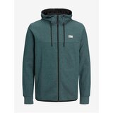 Jack & Jones Green Mens Zipper Hoodie Air - Men