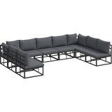 Sjedeća garnitura za vrt 9 kom. Crna Aluminij 353 x 211,5 x 71 cm | Shoptok.si