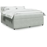 vidaXL Box spring postelja z vzmetnico svetlo siva 180x200 cm žamet | Shoptok.si