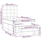 Box spring postelja z vzmetnico svetlo siva 100x200 cm žamet, (20790837) | Shoptok.si