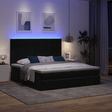 vidaXL Otomanski posteljni okvir z vzmetnicami črn 200x200cm žamet Cene