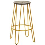 Premier Housewares Barsko stol iz masivnega bresta v zlati barvi/v naravni barvi (višina sedeža 75 cm) District – Cene