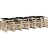  17-dijelni vrtni blagovaonski set od poliratana s jastucima bež | shoptok.hr