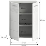 XXXL Spodnja Omarica Copa, Bela/siva | Shoptok.si