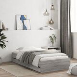 Maison Chic Posteljni okvir - Enojna postelja - Postelja za odrasle s predali siva sonoma 100x200 cm inženirski les, (21696094) | Shoptok.si