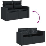 vidaXL Vrtna sedežna garnitura 6-delna z blazinami črna poli ratan | Shoptok.si