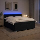  s box springom, madracem i LED-om Crna 200 x 200 cm | shoptok.hr