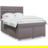 Maison Chic Box spring postelja - Vzmetna postelja z vzmetnico siva 140x200 cm umetno usnje SL17254, (21895104) | Shoptok.si