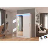 ADRK Drsna omara BARIO z ogledalom in LED lujo, 120 cm - BELA | Shoptok.si