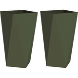  Cvetlično korito 2 pcs Oljčno zelena 40 x 40 x 75 cm Jeklo, (5000207312) Slike