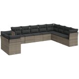  The Living Store Vrtna sedežna garnitura 10-delna z blazinami siv poli ratan - Vrtna Sedežna Garniture, (21449504) | Shoptok.si