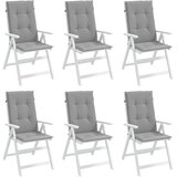  Jastuci za vrtne stolice 6 kom sivi 120 x 50 x 3 cm od tkanine | shoptok.hr