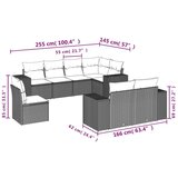  Vrtna sedežna garnitura 8-delna z blazinami rjav poli ratan, (21094198) | Shoptok.si