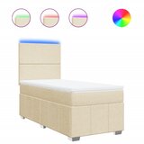  Krevet s oprugama i madracem krem 90 x 200 cm od tkanine | shoptok.hr