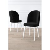 Hanah home set trpezarijskih stolica Bika 8 kom, crna tkanina Babyface, bele drvene noge | Eponuda.com