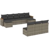  10-dijelni set vrtnih sofa od poliratana s jastucima sivi | shoptok.hr