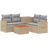  Set sofe 6 kom. Bež i svijetlo siva Poli Rattan i čelik | shoptok.hr